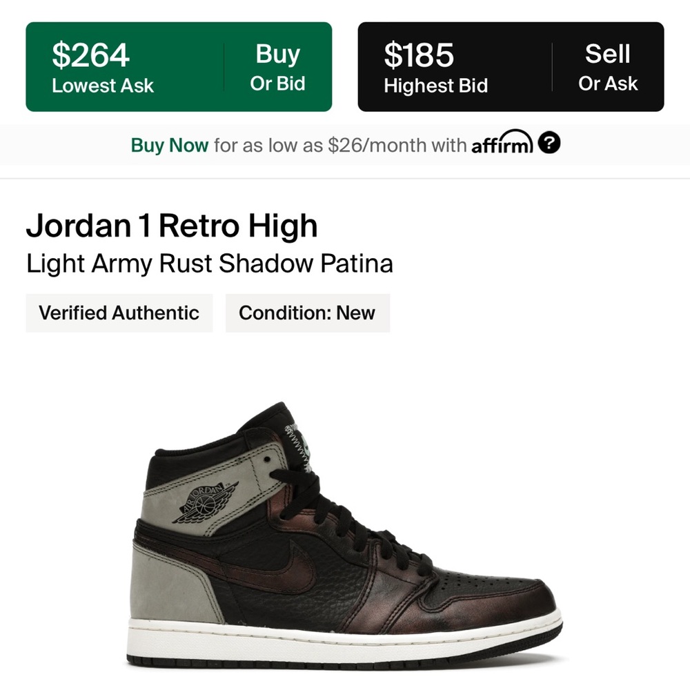 Jordan 1 pattina worn once